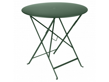 Tmavě zelený kovový skládací stůl Fermob Bistro Ø 77 cm