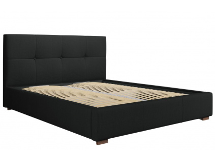 Černá látková postel MICADONI SAGE 160 x 200 cm