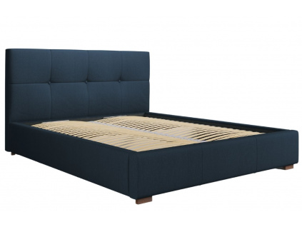 Modrá látková postel MICADONI SAGE 180 x 200 cm