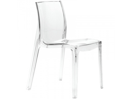 Transparentní plastová jídelní židle Simple Chair