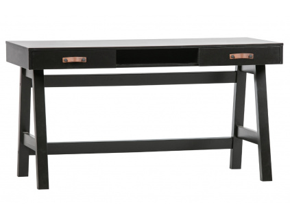 Černý borovicový psací stůl Rea 140 x 62 cm