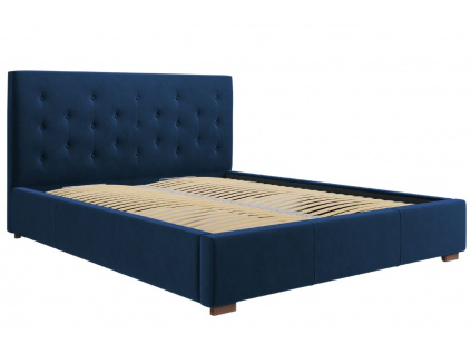 Královsky modrá sametová postel MICADONI SERI 180 x 200 cm