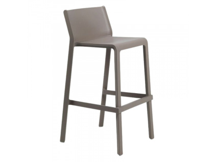 Šedo hnědá plastová barová židle Trill 76 cm