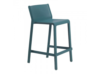 Petrolejově modrá plastová barová židle Trill 65 cm