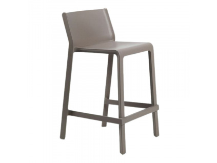 Šedo hnědá plastová barová židle Trill 65 cm
