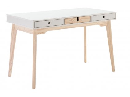 Bílý dřevěný psací stůl Marckeric Kiara 120 x 60 cm