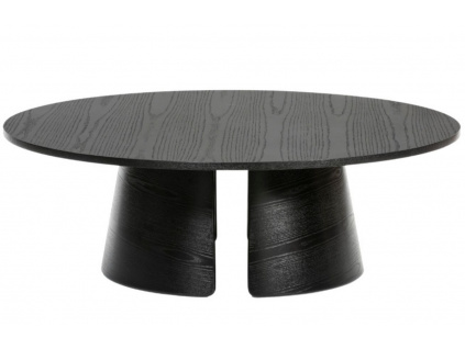 Černý jasanový kulatý konferenční stolek Teulat Cep 110 cm