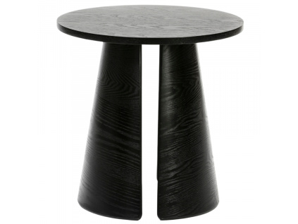 Černý jasanový kulatý odkládací stolek Teulat Cep 50 cm
