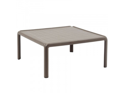 Šedo hnědý plastový zahradní konferenční stolek Komodo Tavolino 70 x 70 cm
