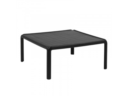 Antracitově šedý plastový zahradní konferenční stolek Komodo Tavolino 70 x 70 cm