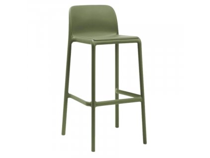 Zelená plastová barová židle Faro 76 cm