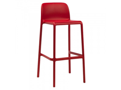 Červená plastová barová židle Faro 76 cm