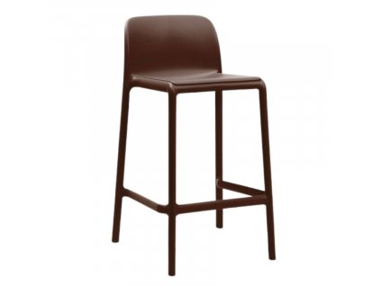 Hnědá plastová barová židle Faro Mini 65 cm