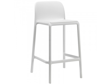 Bílá plastová barová židle Faro Mini 65 cm