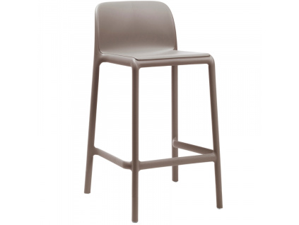 Šedo hnědá plastová barová židle Faro Mini 65 cm