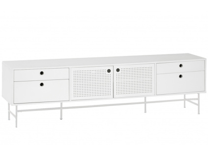 Bílý lakovaný TV stolek Teulat Punto 180 x 40 cm