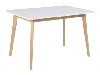 Bílý dřevěný jídelní stůl Corby 120x80 cm