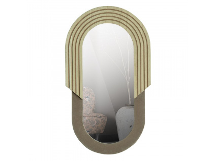 Dřevěné oválné nástěnné zrcadlo Zebina 57 cm