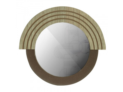 Dřevěné kulaté nástěnné zrcadlo Zebina 29 cm
