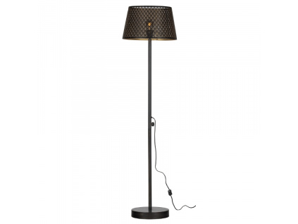 Černá kovová stojací lampa Katlyn 161 cm