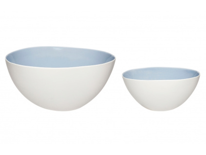 Set dvou bílo modrých porcelánových misek Hübsch Gift 15/22 cm