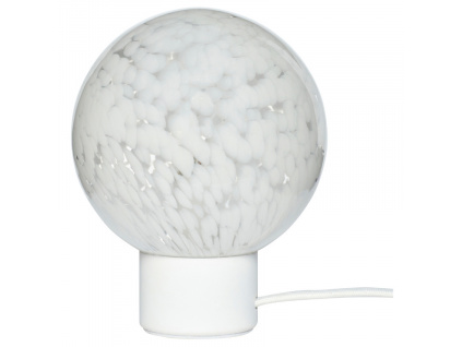 Bílá skleněná stolní lampa Hübsch Cloud 15 cm