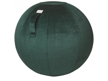 Zelený sametový sedací / gymnastický míč  VLUV BOL WARM Ø 75 cm