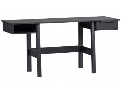 Černý borovicový pracovní stůl Carwyn 160 x 53 cm