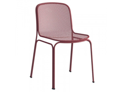 Červená kovová zahradní židle COLOS VILLA 1