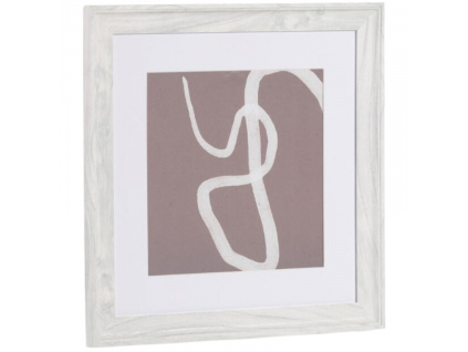 Hnědo-bílý abstraktní obraz Kave Home Llucia 40 x 40 cm