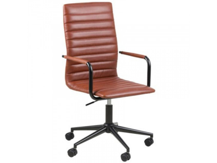 Hnědá koženková kancelářská židle Aqua