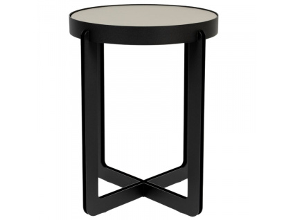 Šedý lakovaný odkládací stolek Banne Centre 42,5 cm s kovovou podnoží