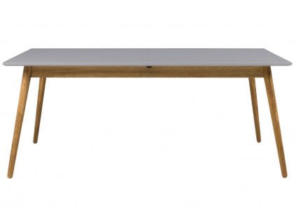 Matně šedý lakovaný rozkládací jídelní stůl Tenzo Dot 160-205 x 90 cm