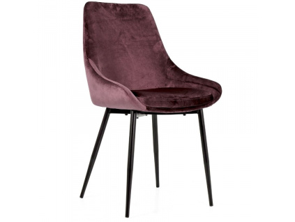 Růžová sametová jídelní židle Tenzo Lex