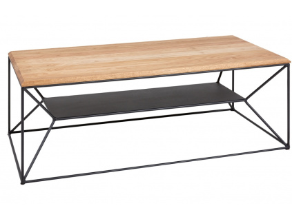 Dubový konferenční stolek Bourne 110 x 55 cm s kovovou podnoží
