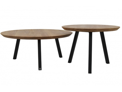 Set dvou dubových konferenční stolků Narvik 60/80 cm