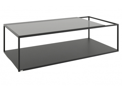 Černý skleněný konferenční stolek Salto 120 x 60 cm