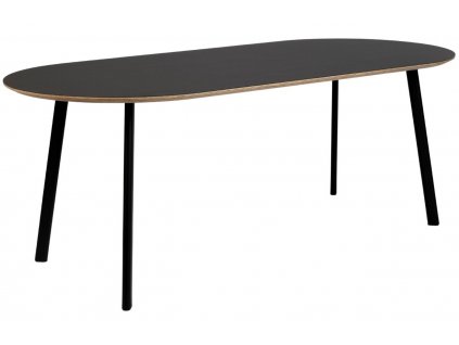 Černý oválný jídelní stůl Banne Oval 180 x 90 cm