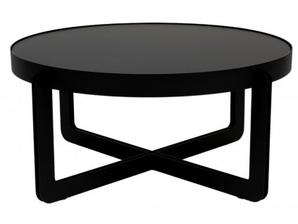 Černý lakovaný konferenční stolek Banne Centre 68 cm s kovovou podnoží