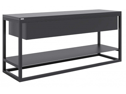 Černý lakovaný TV stolek Ertivi 100 x 30 cm se zásuvkami
