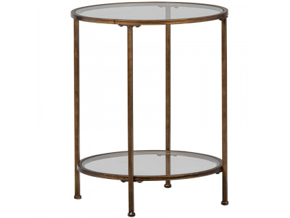 Mosazný kovový odkládací stolek Gosed 46 cm