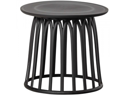 Černý plastový zahradní odkládací stolek Brian 50 cm