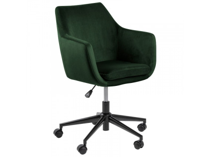 Tmavě zelená sametová konferenční židle Marte