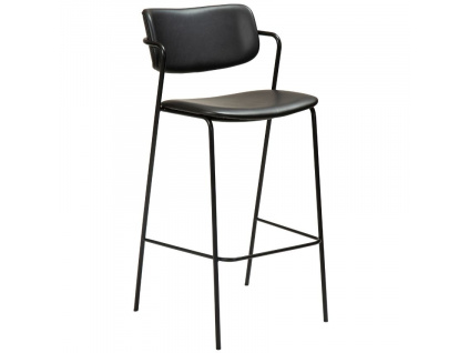 Černá koženková barová židle DAN-FORM Zed 77 cm