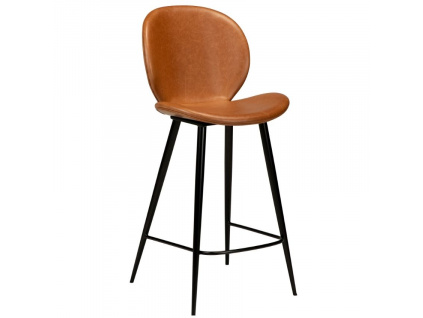 Koňakově hnědá koženková barová židle židle DAN-FORM Cloud 67 cm