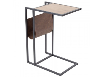 Dubový odkládací stolek Olim 48 x 33 cm s kovovou podnoží