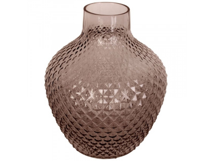 Hnědá skleněná váza Bellona 25 cm L
