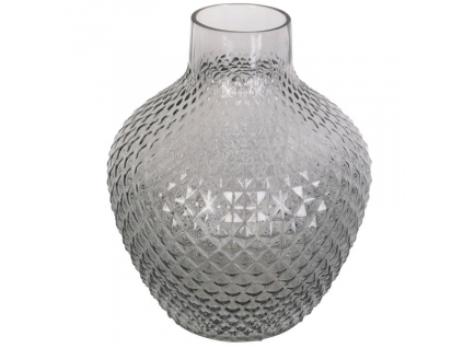 Šedá skleněná váza Bellona 25 cm L