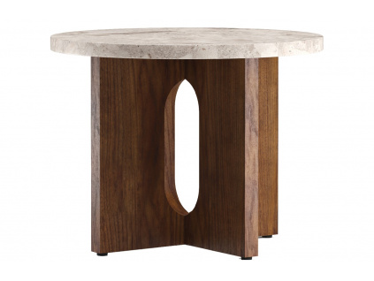 Ořechový odkládací stolek MENU ANDROGYNE 50 cm s kamennou deskou