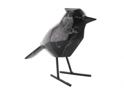 Černá mramorová dekorace Birdie L